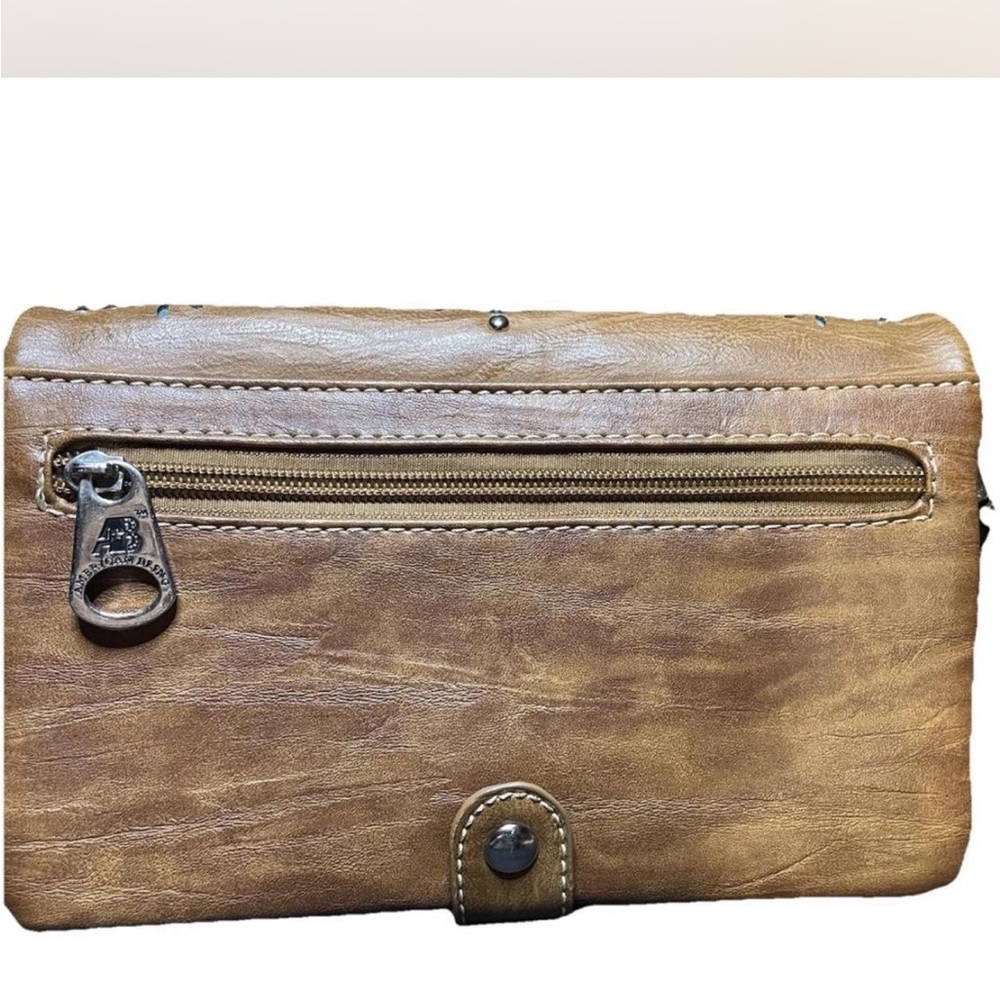 Chic Tan Shoulder Bag with Intricate Design by American Bling - Picture 4 of 7